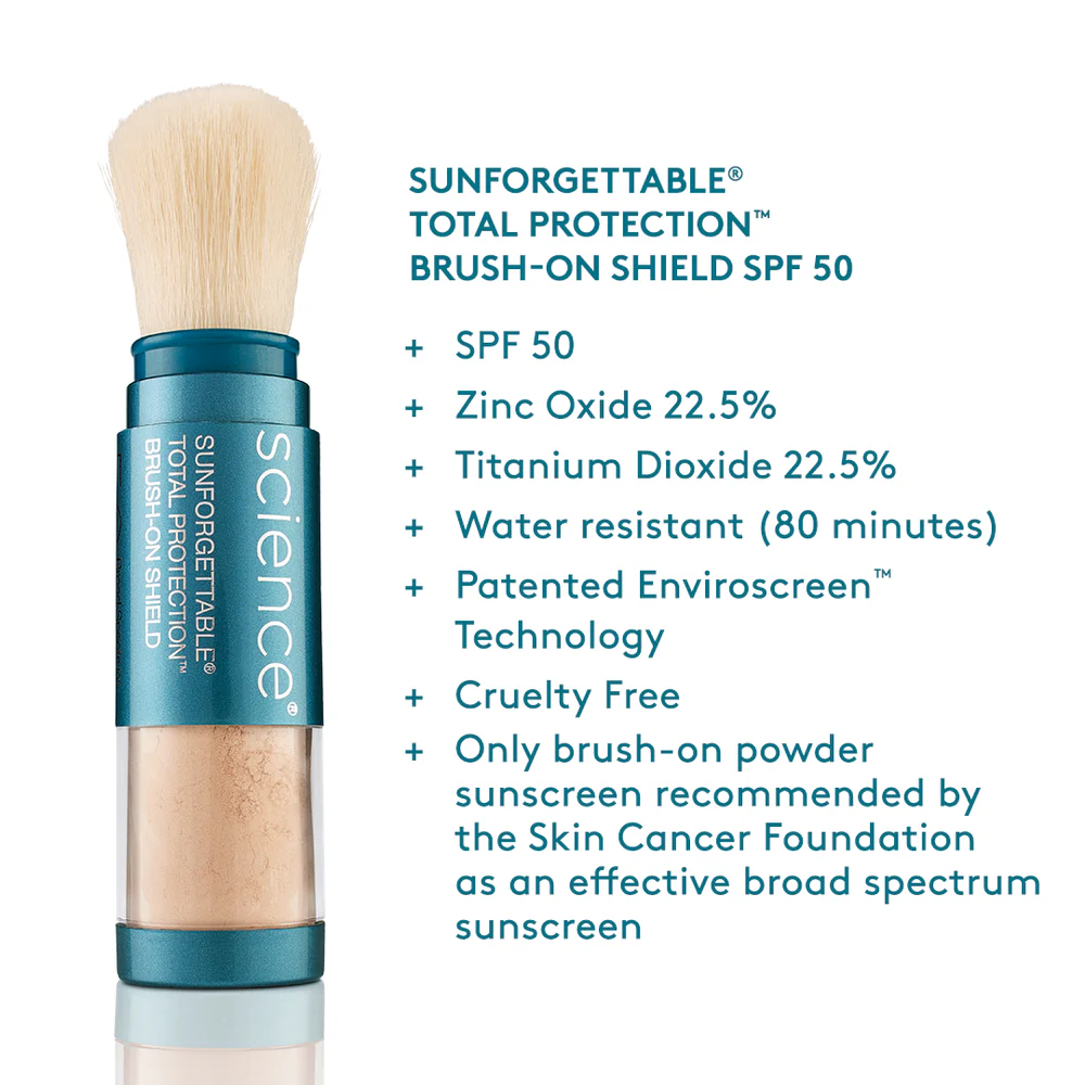 Protector solar mineral en polvo con brocha SPF30 Colorescience TONO MEDIO